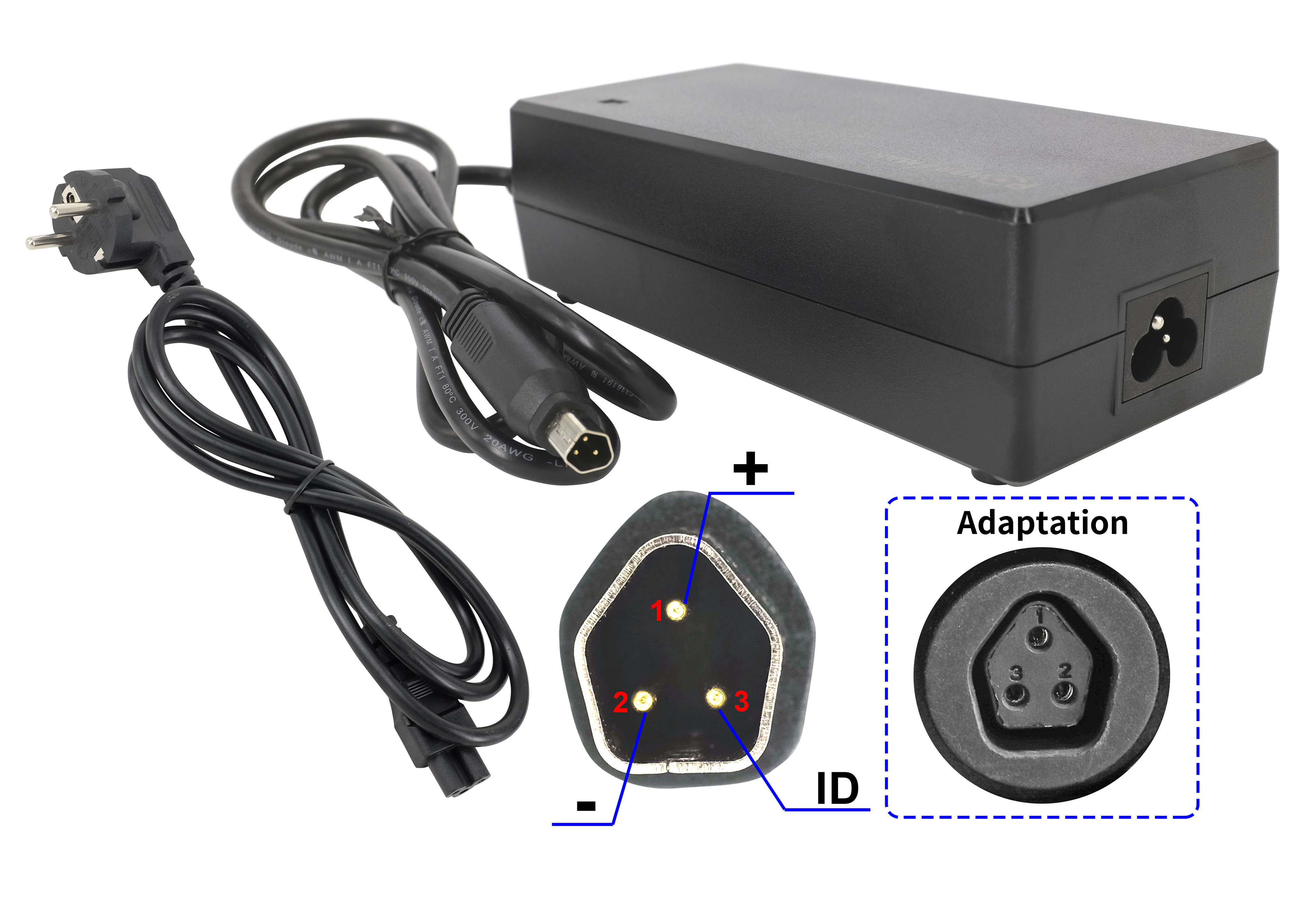 Chargeur 42V 2A pour batterie de vélos électriques