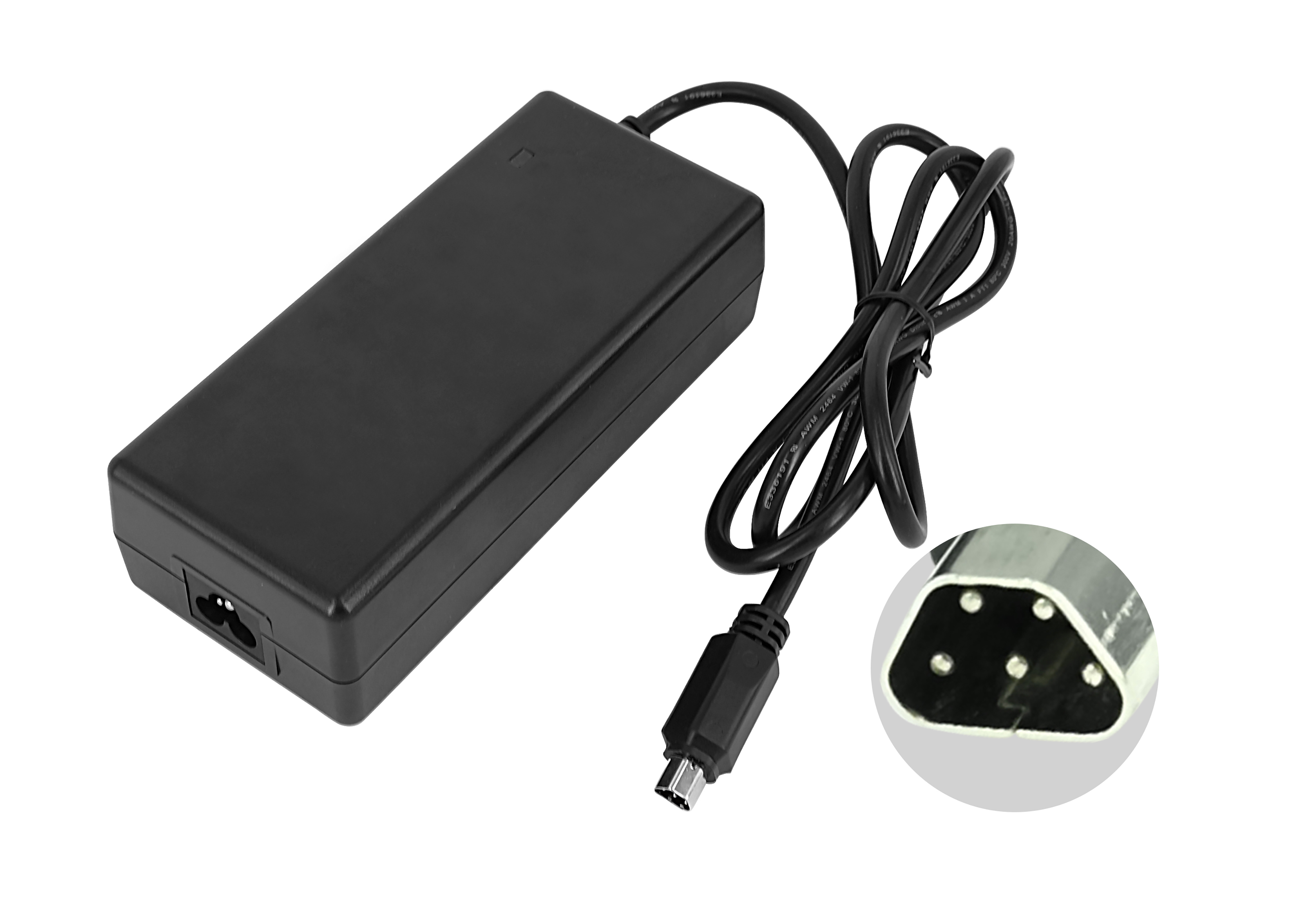 42V 2A Trapezoid 5 pin charger for e-bikes fitted with Joycube, Phylion 36V Lithium Batteries