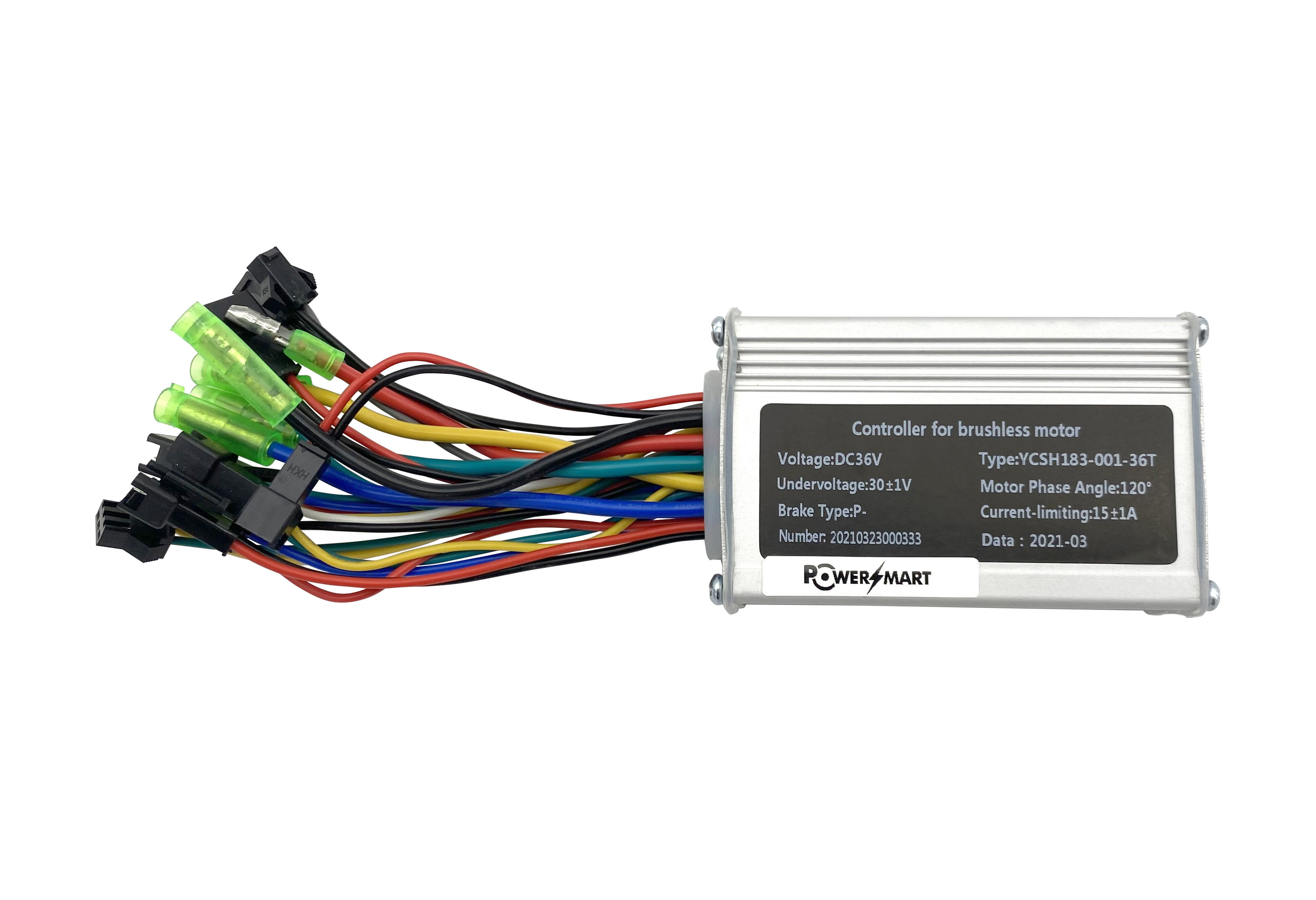 eRider 36V 15A Speed PAS Model E-Bike Controller, with Non-Waterproof Wire Connectors
