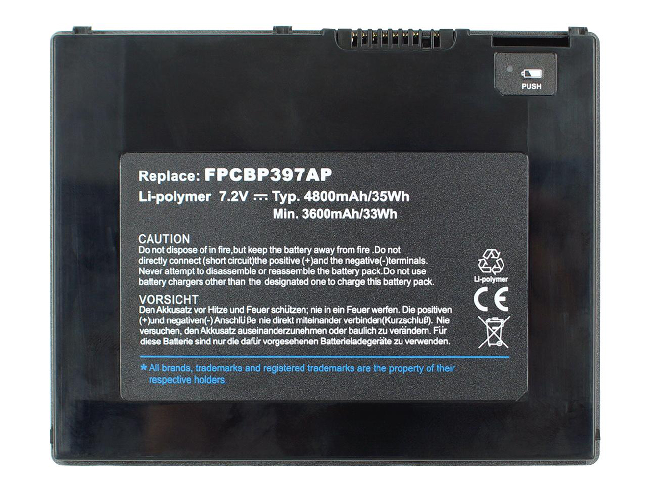 Repuesto compatible para batería de portátil FUJITSU Stylistic Q572, Stylistic Q572-W7D-001, Stylistic Q572-W8-001, Stylistic Q572/G